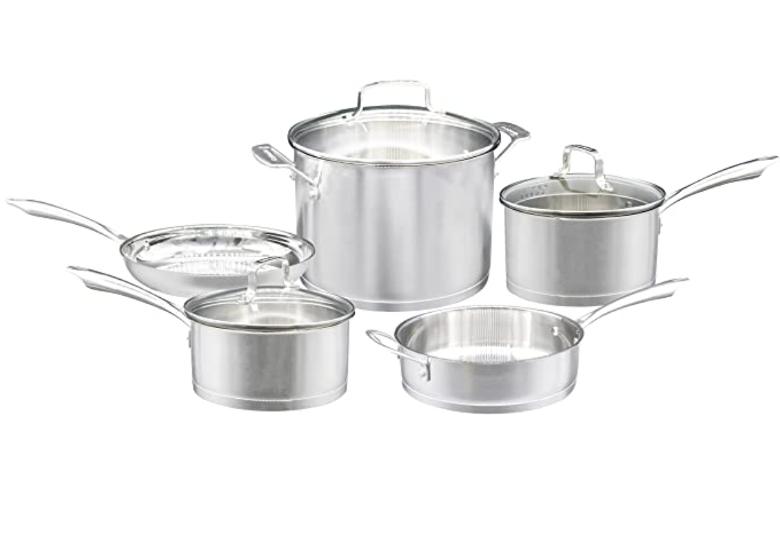 Cuisinart Chef's Classic Stainless Steel Metallic Red 11 Piece Cookware Set  - Macy's