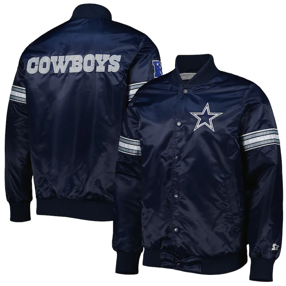 Dallas Cowboys Starter Playoffs Color Block Full-Zip Hoodie - Navy