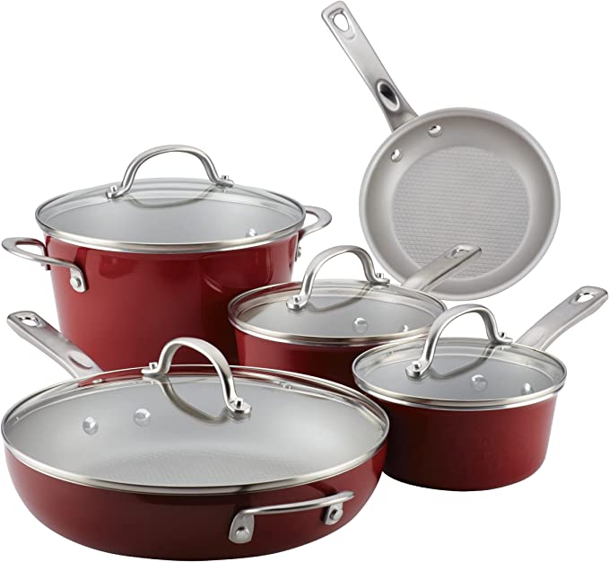 Ayesha Curry 9-Piece Nonstick Cookware Pots and Pans Set