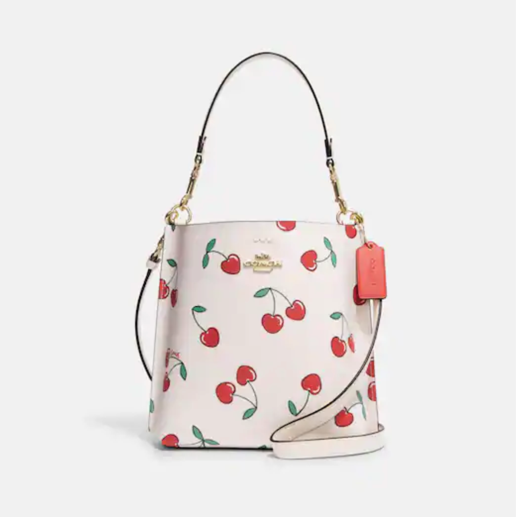 Coach Mini Tabby Bag Charm with Cherry Print