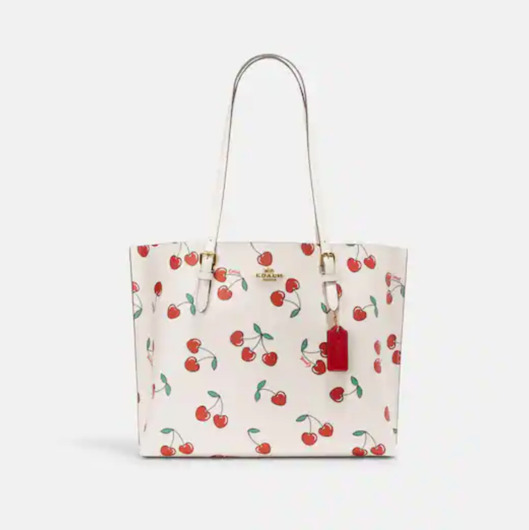 Cherry Print Bucket Bag