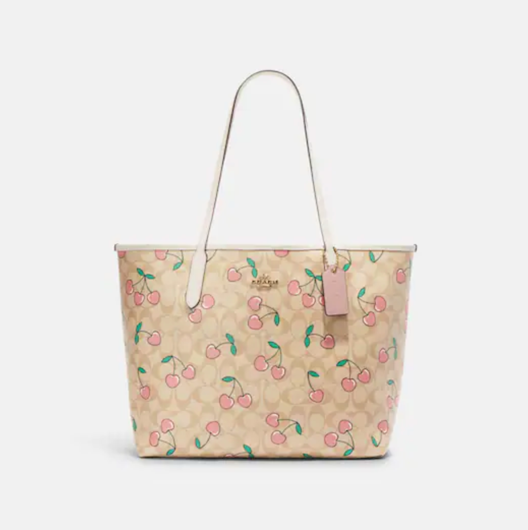 Cherry Print Bucket Bag – PurseFind