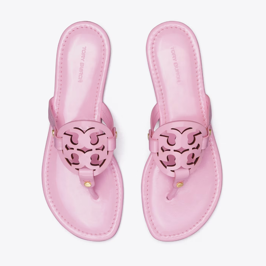 Introducir 56+ imagen tory burch pink slippers