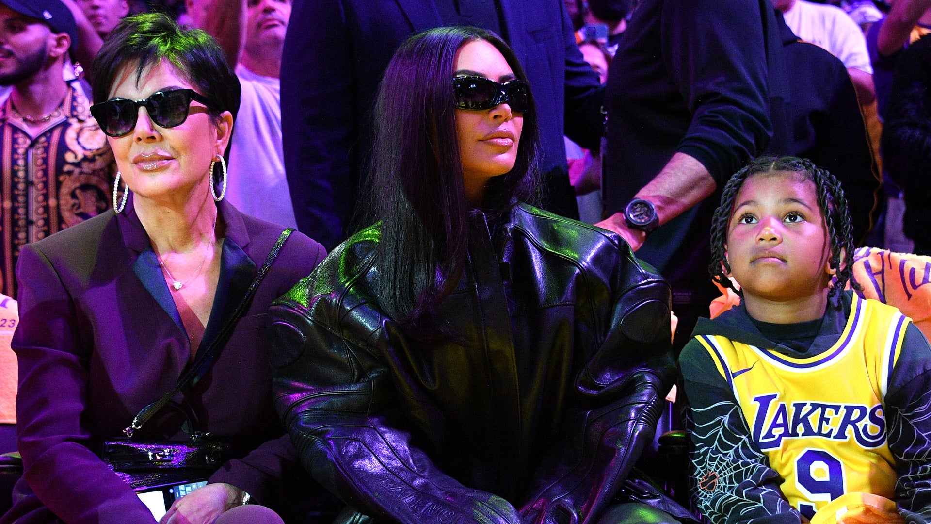 Kim Kardashian's son Saint wears Tristan Thompson jersey to Lakers