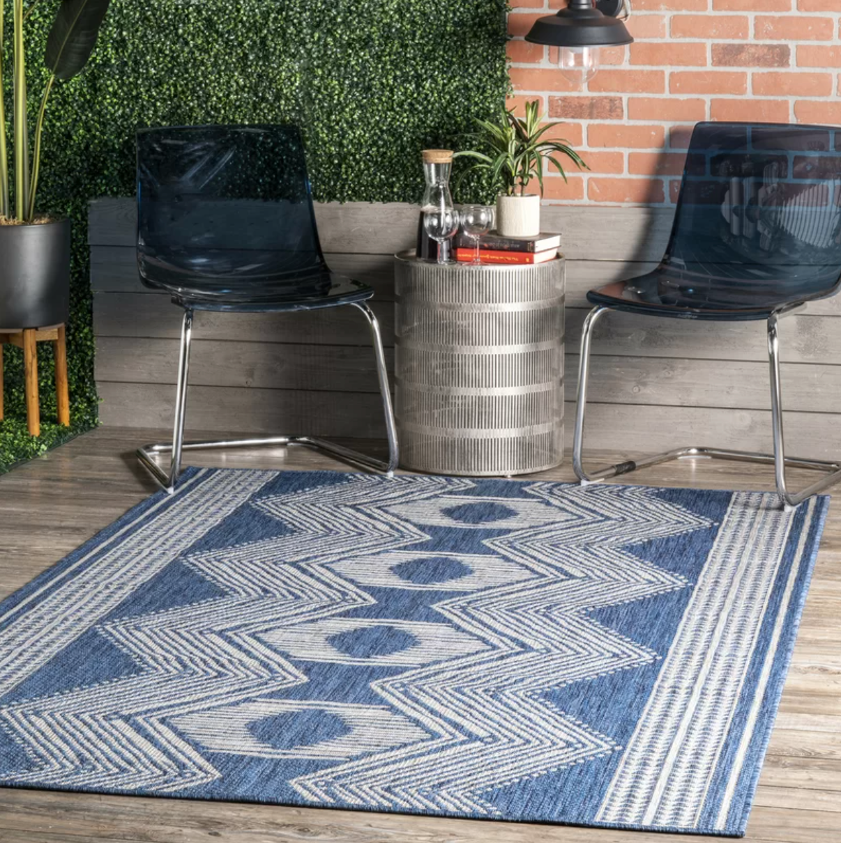 Alvina Blue Indoor/Outdoor Rug