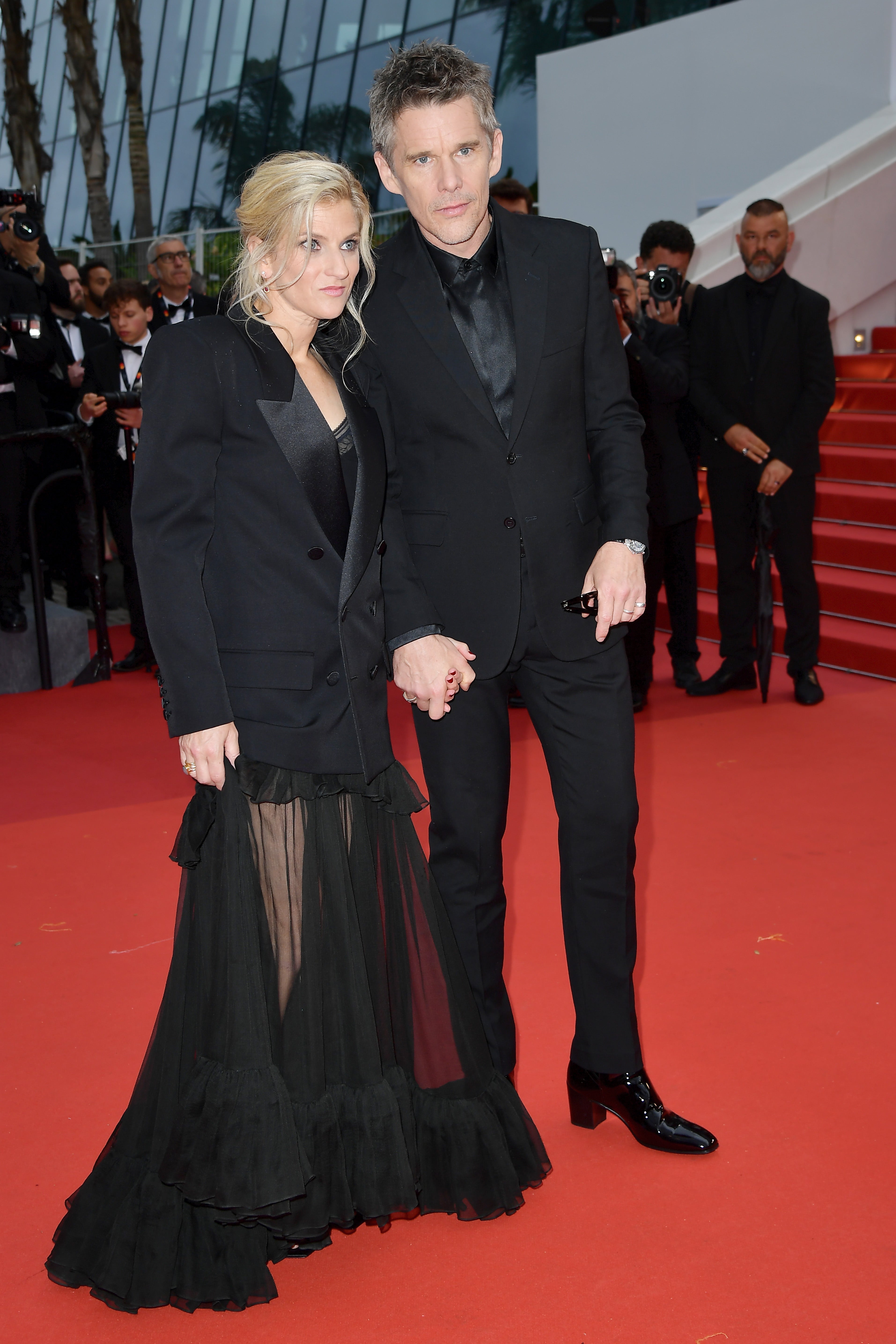 Uma Thurman and son Levon Hawke walk Cannes red carpet