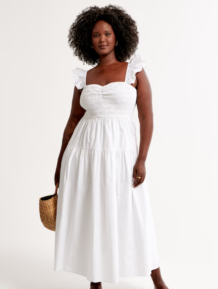 Fit & Flare Eyelet-Embroidered Smocked Maxi Cami Dress