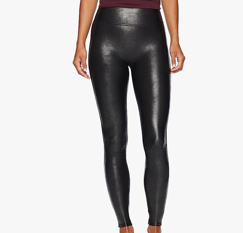 SPANX Faux Leather Leggings for Women Tummy Control