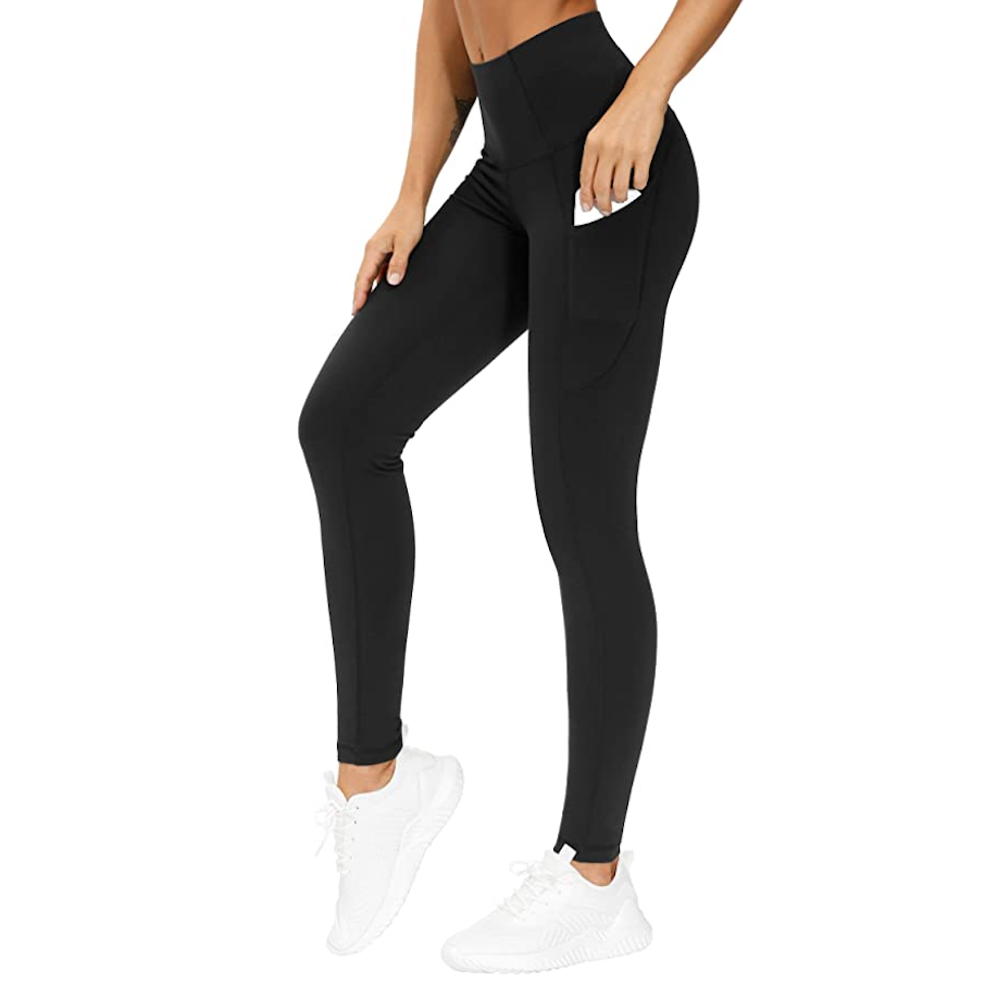 zanvin Pants for Women Summer 2023 Leggings Lightweight Casual High Wasit  Stretch Gym Cropped Trousers with Pockets Clearance,Black 
