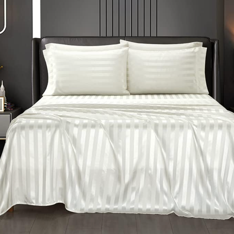 Aimay 6-piece satin italian-style bed sheet set