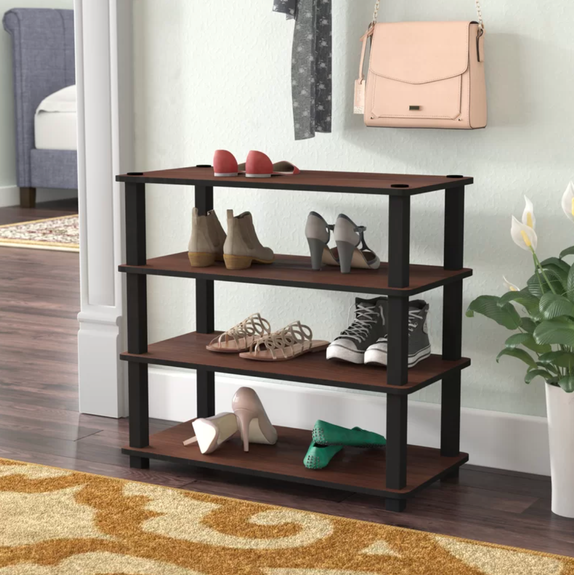 12 Pair Stackable Shoe Rack