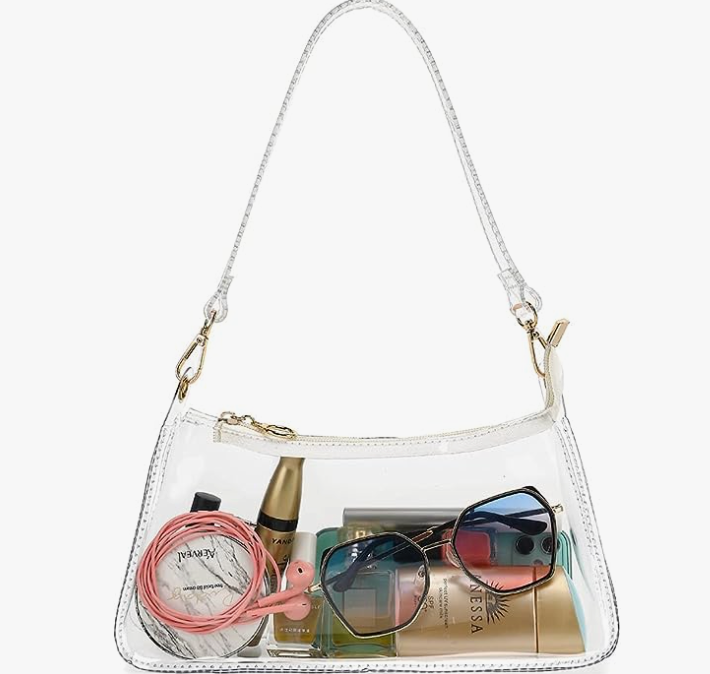 WJCD Women Clear Purse Acrylic Clear Clutch Bag, Shoulder Handbag