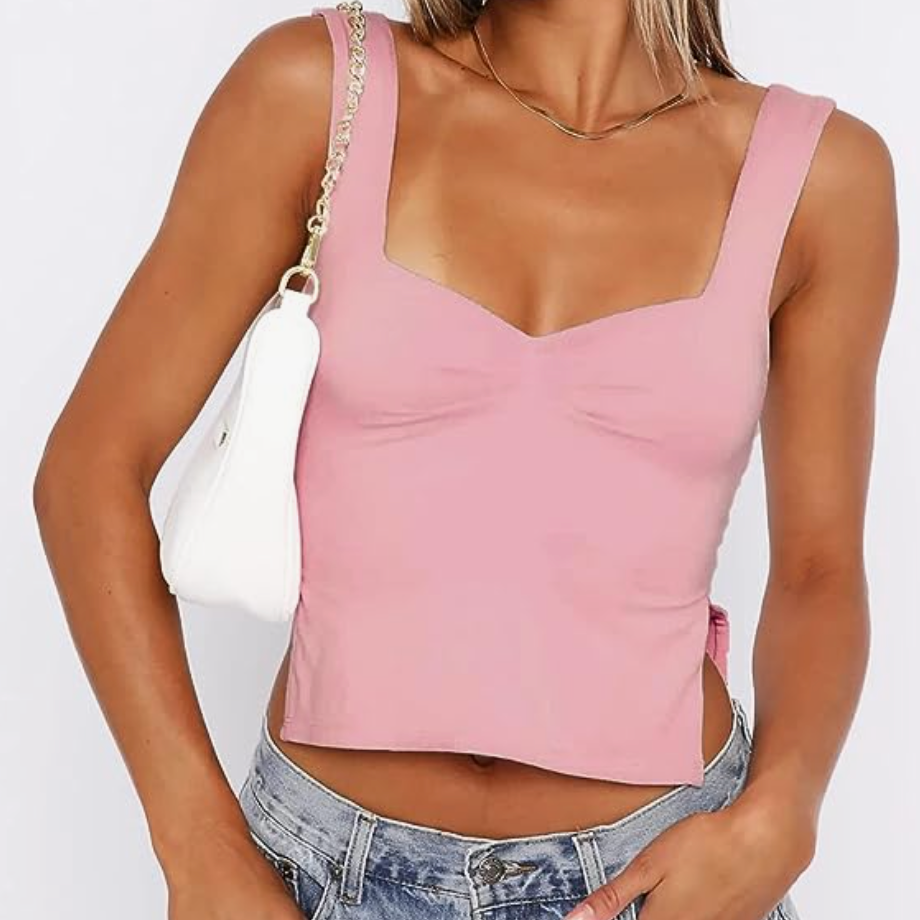  ForeFair Women Sleeveless Sexy Backless Going Out Crop