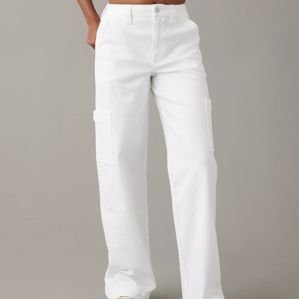 all white outfit bella hadid style parachute pants/tech pants