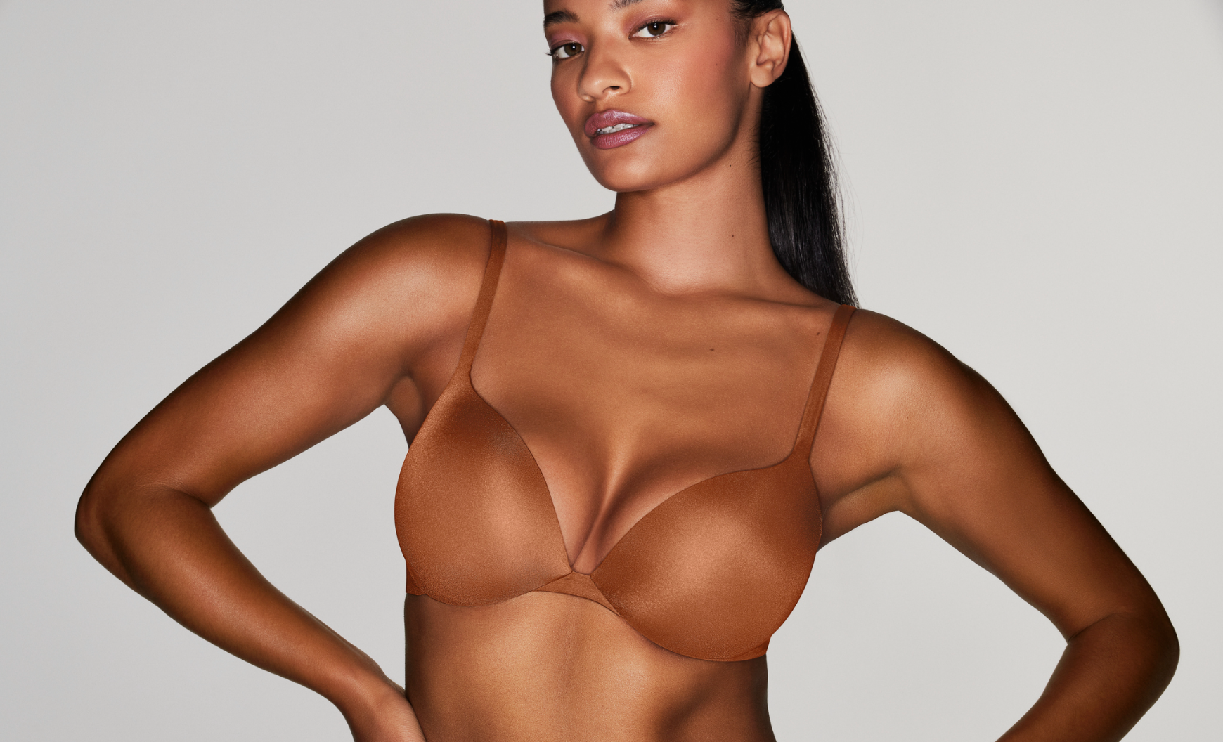 NWT Skims Fits Everybody Unlined Underwire Demi Bra in Umber