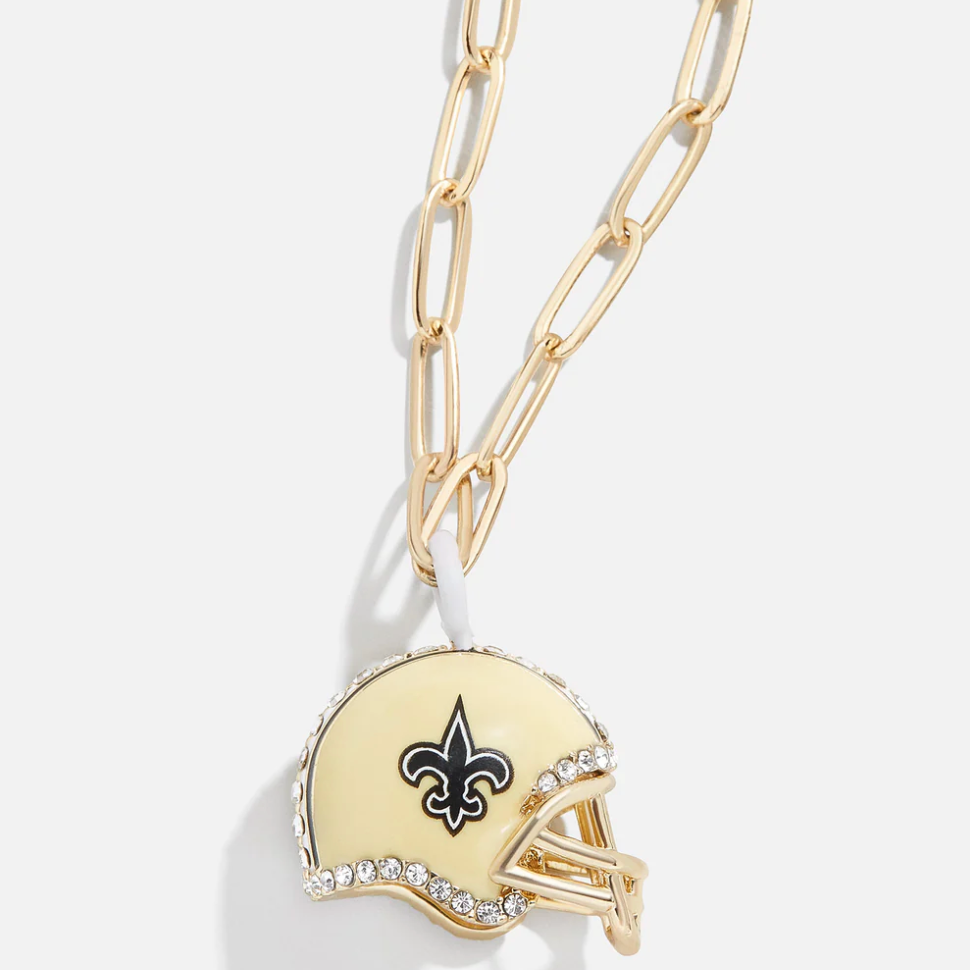 New Orleans Saints Helmet Pendant, 14K White - The GLD Shop