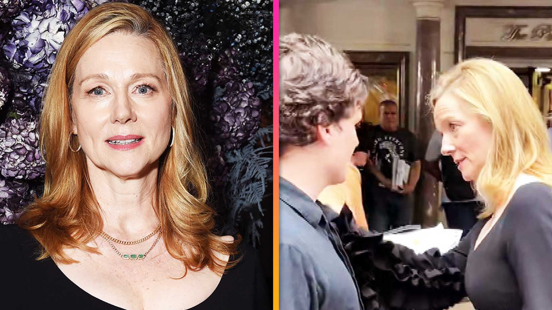 Laura Linney Stunned as She Witnesses Man Assaulted Outside NYFW Show |  Entertainment Tonight