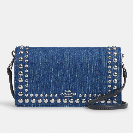 Buy the Coach Denim Mini Crossbody Satchel Blue