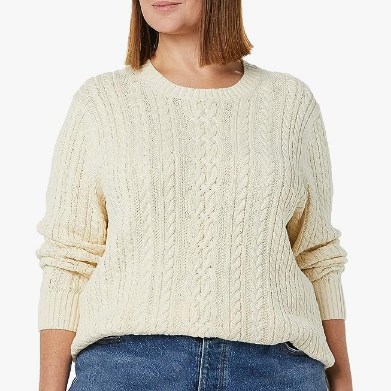 Semi-Sheer Cable-knit Baby Cashmere Sweater