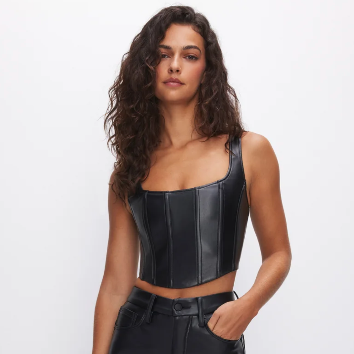 On the Hunt Faux Leather Crop Top