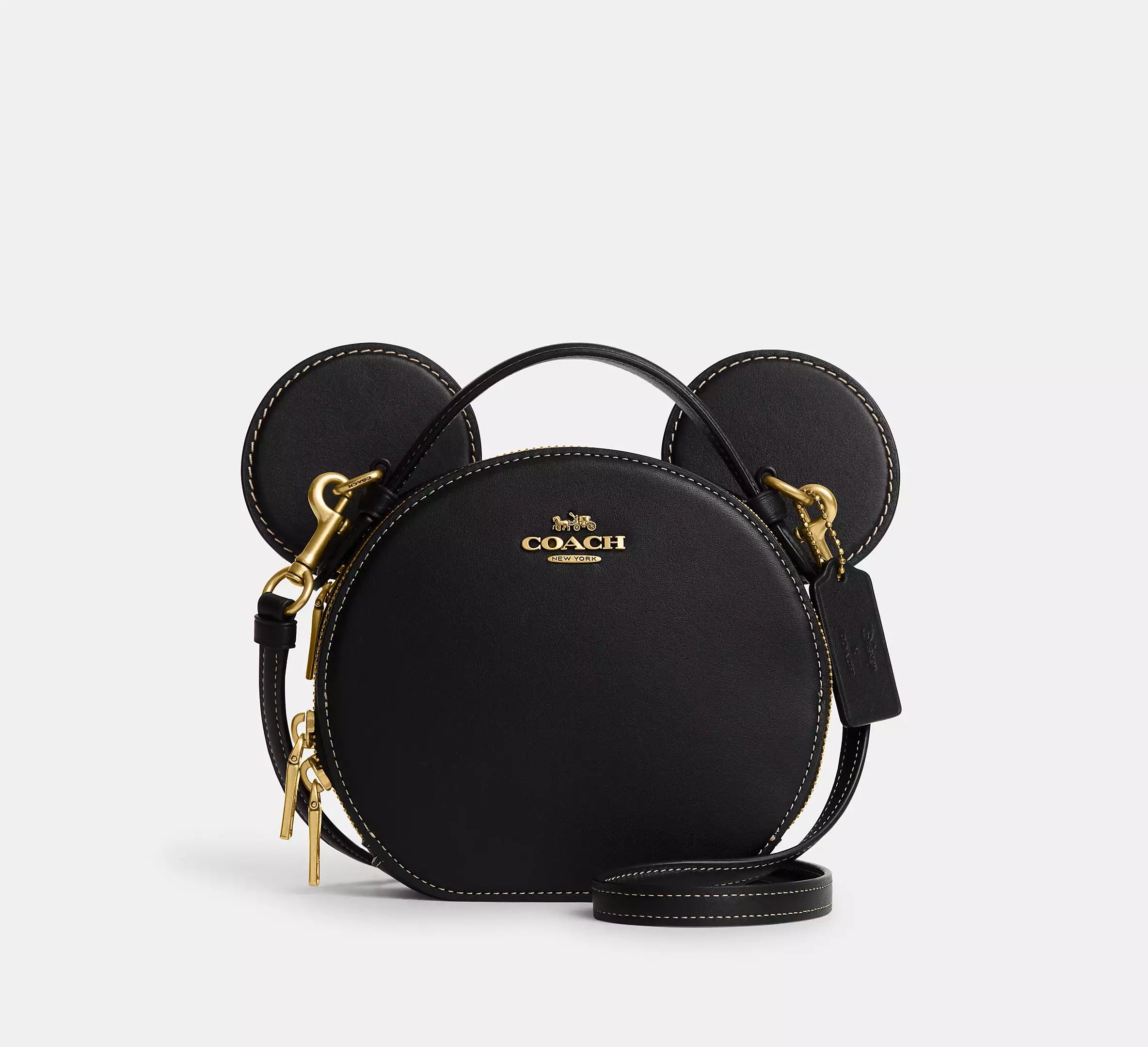 Coach Disney X Minnie Mouse Zip Around Wallet Credit Card Case Black
