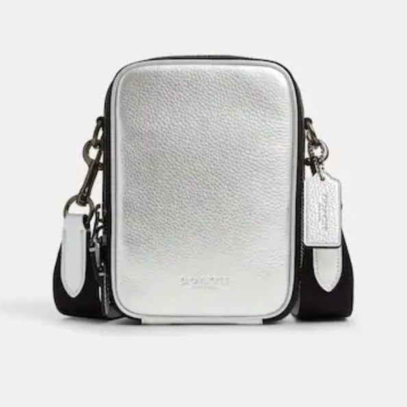 COACH®  Teri Shoulder Bag In Silver Metallic With Signature Quilting