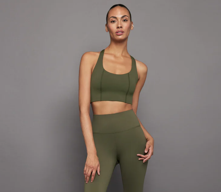 High Rise Full-Length Legging in Diamond Compression - Olive – Carbon38