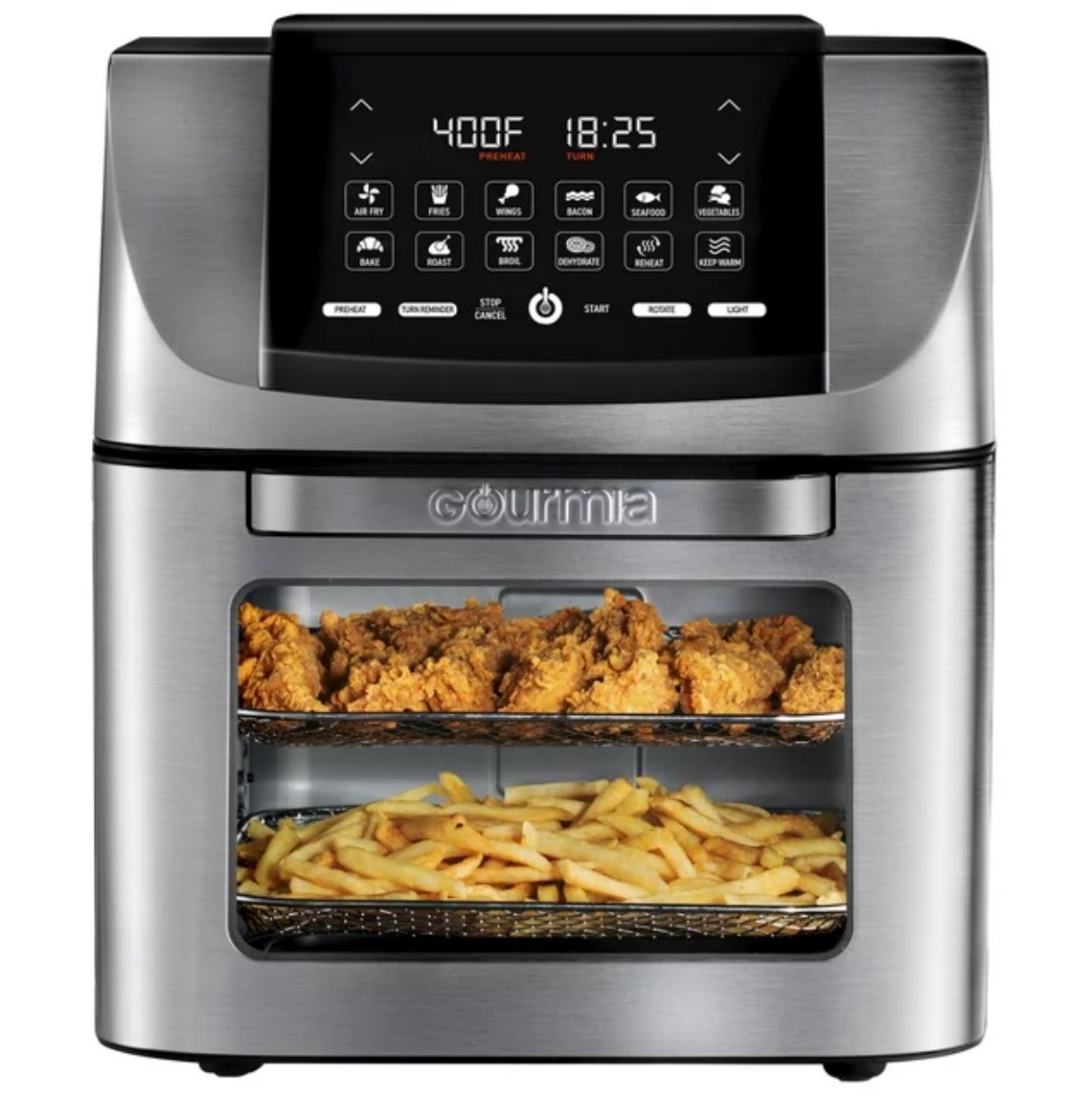 Gourmia 9-slice Digital Air Fryer Oven With 14 One-touch Cooking Functions  And Auto French Doors : Target