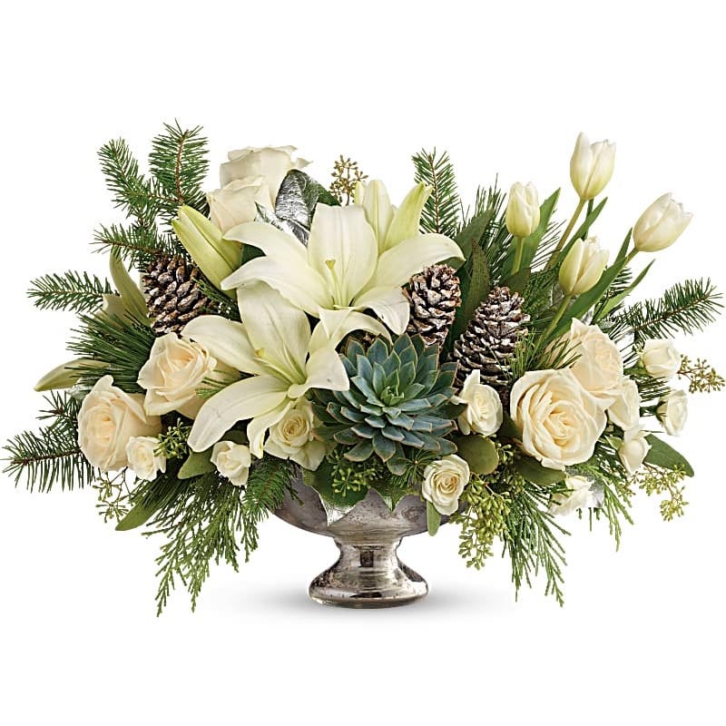 winter arrangement  Winter flower arrangements, Christmas flower  arrangements, Winter floral arrangements