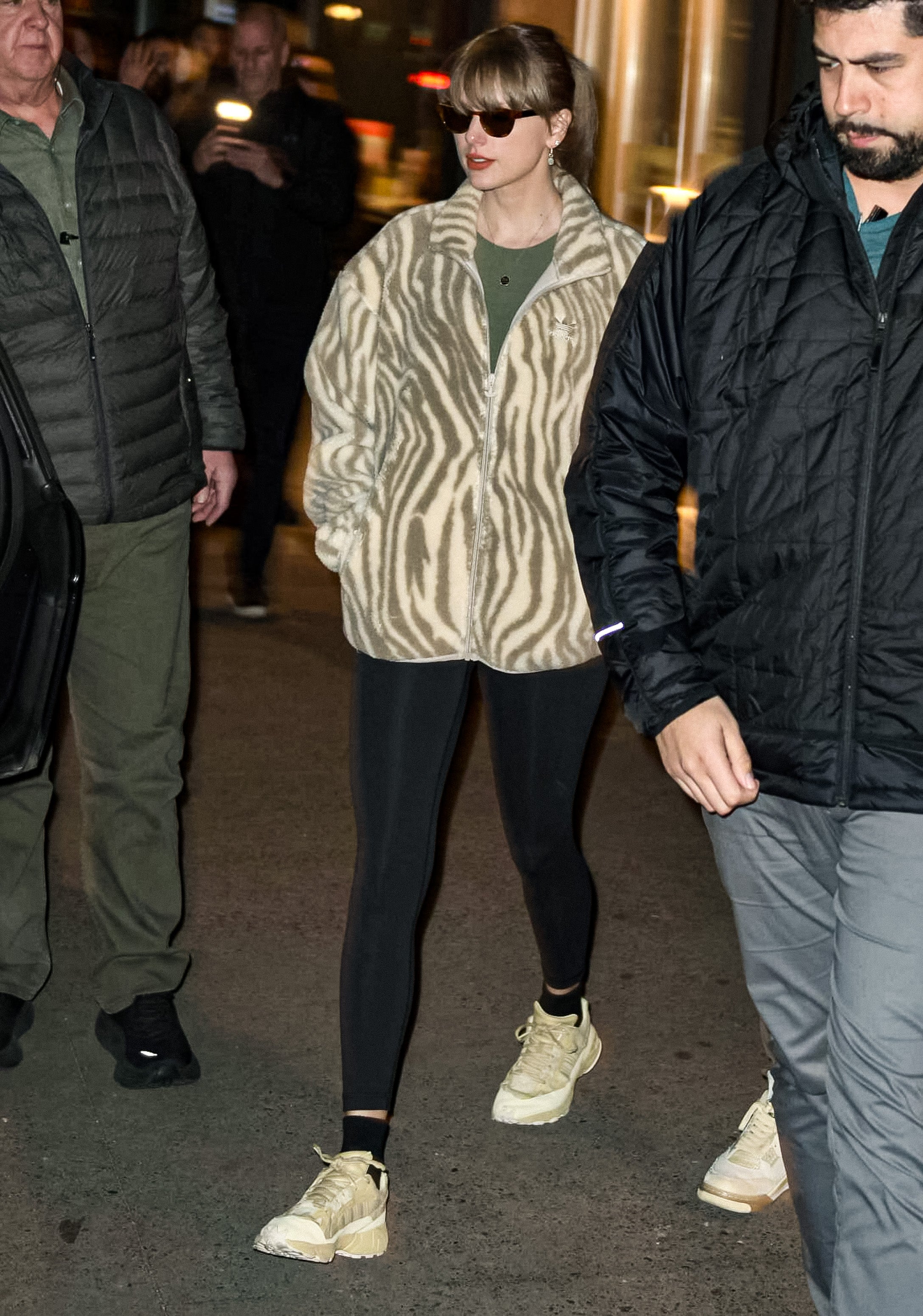Taylor Swift Steps Out in Sheer Leggings and Bright Sneakers in N.Y.C.
