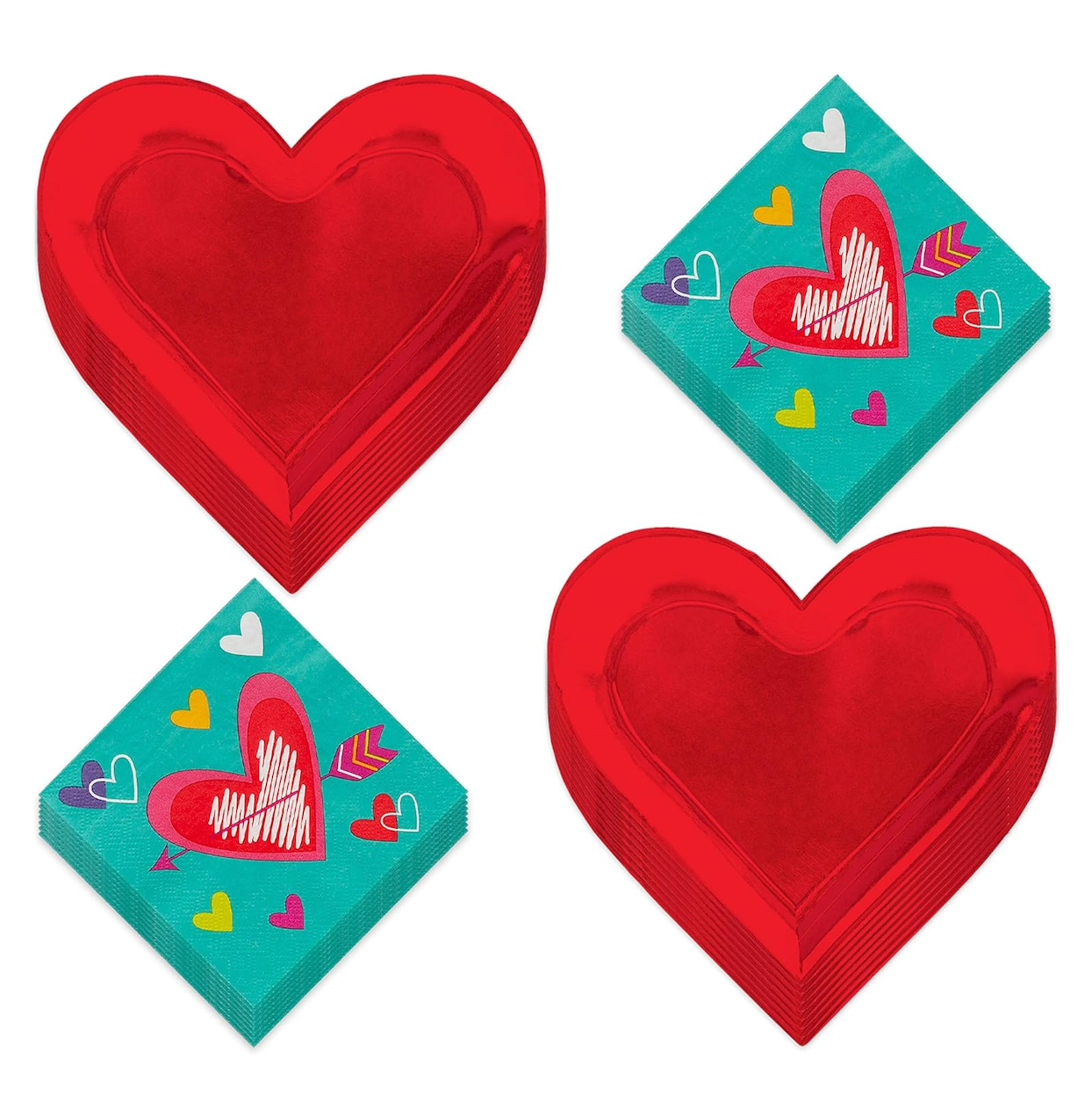 Plastic Valentine Heart Cups - Party Supplies - 12 Pieces, Red