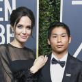 Angelina Jolie Stuns on the 2018 Golden Globes Red Carpet with 14-Year-Old Son, Pax 