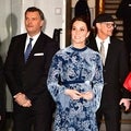 Pregnant Kate Middleton Looks Spectacular in Blue Velvet Dress for Swedish Event
