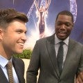Emmy Hosts Colin Jost and Michael Che Tease Costume Changes and Shade Throwing (Exclusive)