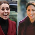 Kate Middleton and Meghan Markle Both Wear Burgundy Looks on the Same Day