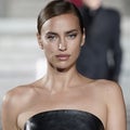 Irina Shayk Slays in All Black as She Returns to the Runway After Bradley Cooper Split