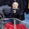 Lady Gaga Wears Custom Schiaparelli to Sing National Anthem