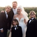 Blake Shelton and Gwen Stefani Pose With Her Sons Kingston, Zuma and Apollo in Latest Wedding Photo