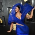 Cardi B Hits the 2023 GRAMMYs Red Carpet in Dramatic Cutout Gown