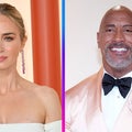 Watch Emily Blunt Crash Dwayne Johnson's Interview at the Oscars 