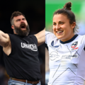 Watch Jason Kelce Arm Wrestle Rugby Star Nicole Heavirland in Paris