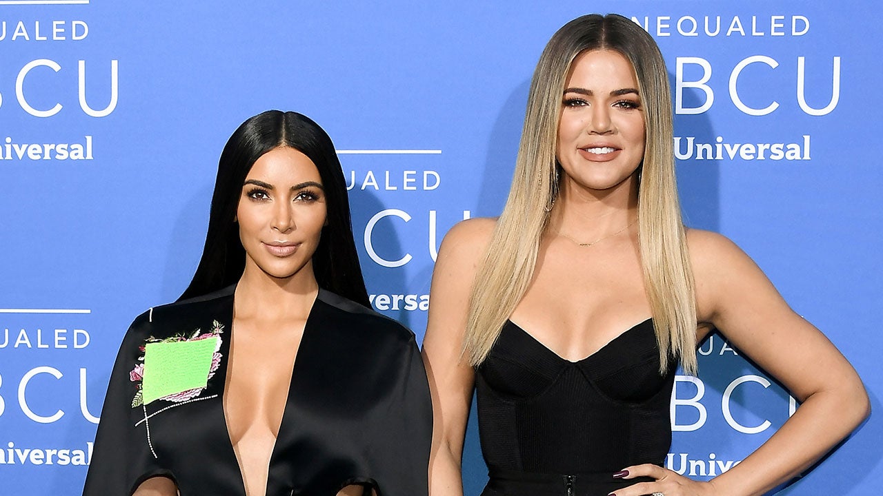 Kim Kardashian and Khloe Kardashian at 2017 NBC Upfronts