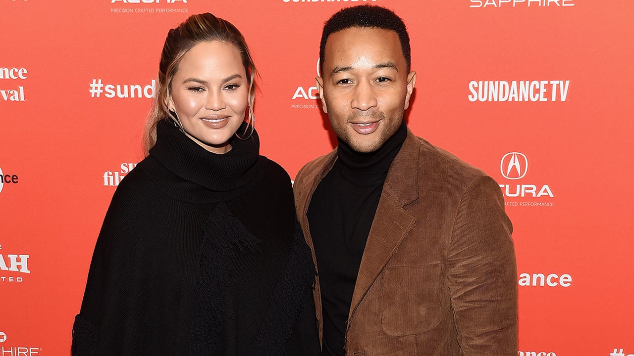 John Legend Helps Chrissy Teigen Cover Her Baby Bump In Spandex: Watch ...