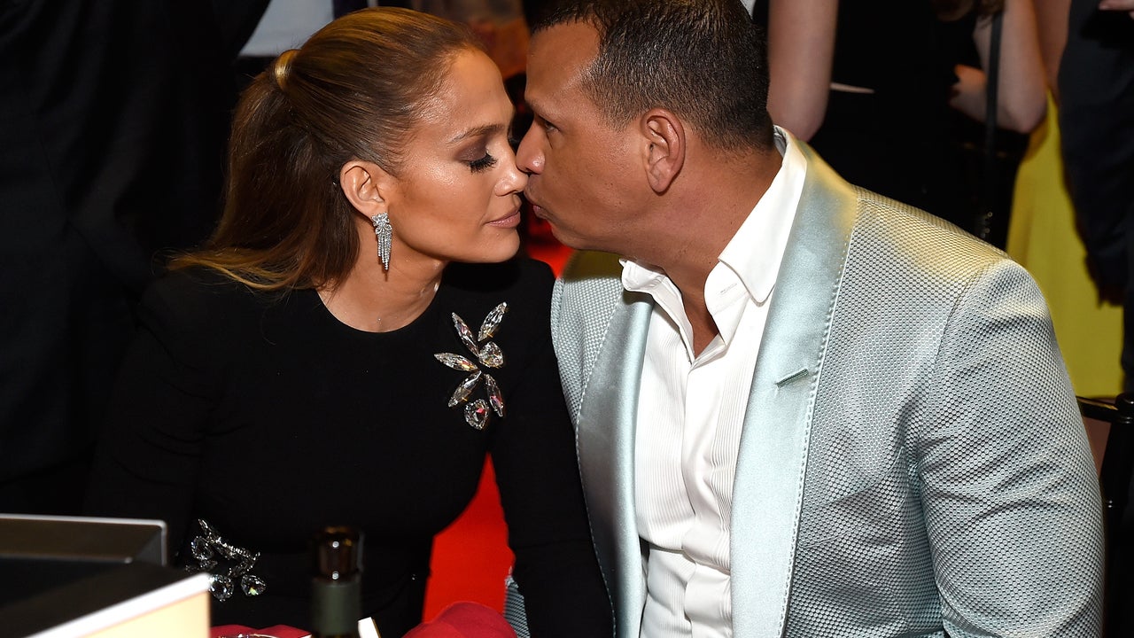 Jennifer Lopez and Alex Rodriguez at Robin Hood charity event