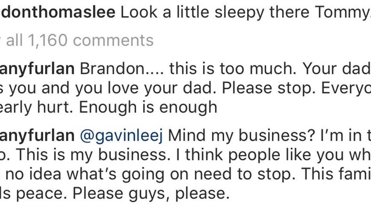 Son Brandon Shares Threatening Post For Tommy Lee On Father's Day