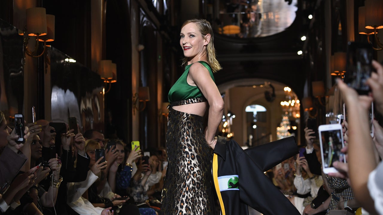 Uma Thurman Miu Miu Fashion Show