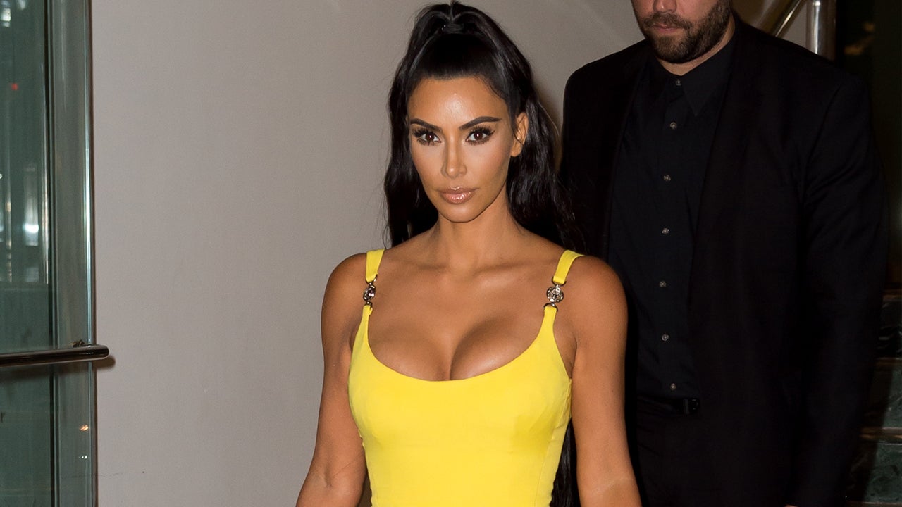 Yellow Kim Kardashian (Kim K) Mini Round Neck Wrap Dress Short
