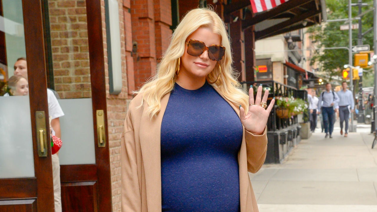 Pregnant Jessica Simpson Wears Colorful Bridesmaids Dress at