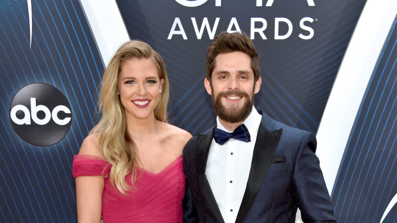 Lauren Akins and Thomas Rhett at cma awards