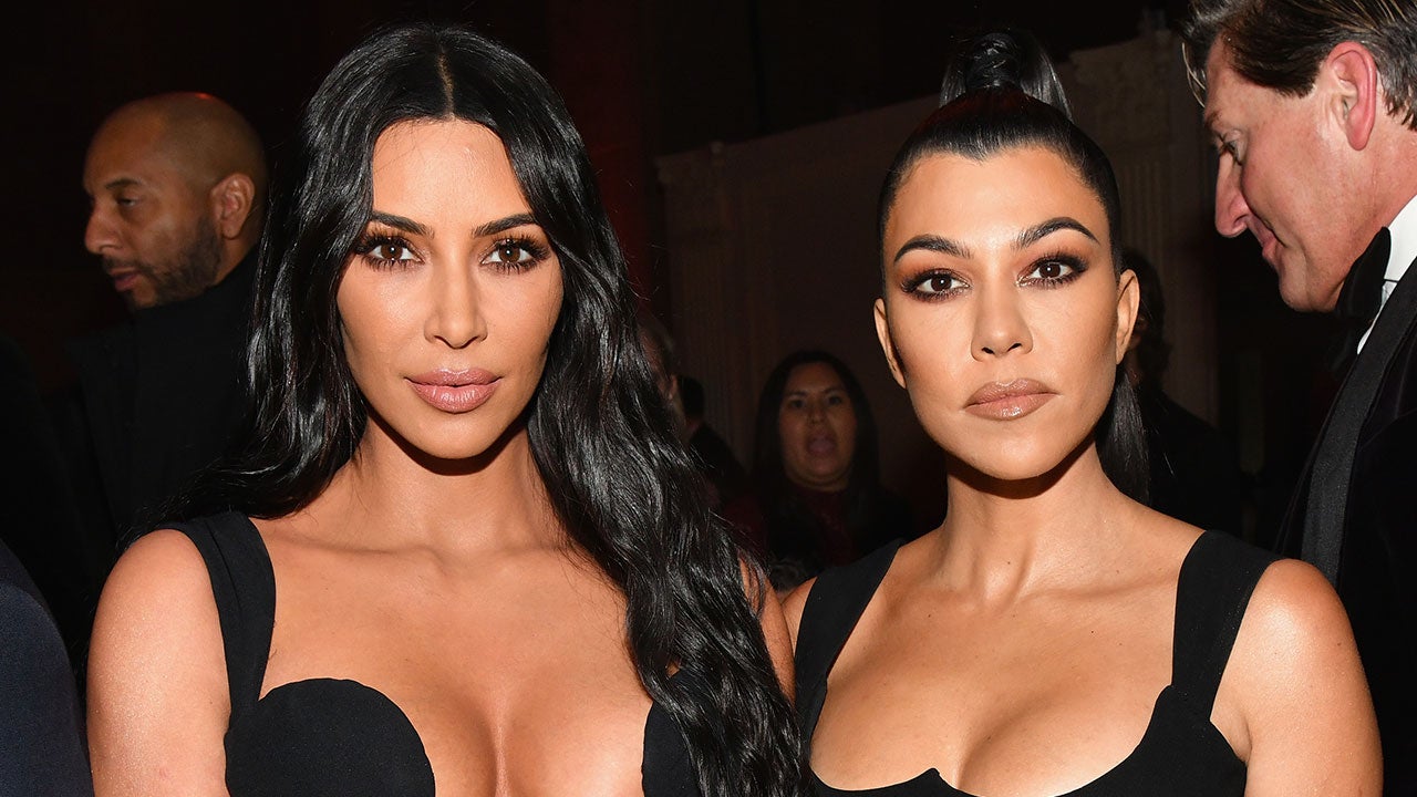 Kim Kardashian and Kourtney Kardashian at amfar gala